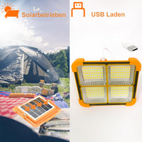 2 x RAW Customer Returns ZQX LED construction spotlight battery - LED spotlight battery with solar powered USB rechargeable 5 modes portable camping lamp - ideal for camping, garage, fishing, emergencies construction sites - RRP €43.78