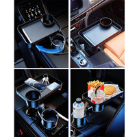 1 x RAW Customer Returns Cup holder car cup holder with multifunctional table - 3 in 1 can holder bottle holder cell phone holder car table cup holder anti-slip universal center console cup holder coaster - RRP €24.19