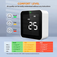 1 x RAW Customer Returns Temtop M10 Air Quality Meters, Measure for PM2.5 HCHO AQI, Indoor Air Quality Detector, Air Quality Real-time Display, White - RRP €89.99