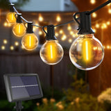 1 x RAW Customer Returns btfarm Solar Fairy Lights Outdoor, 23M 30 3 LED Fairy Lights Bulbs Outdoor Solar G40 Bulbs Waterproof 4 Modes Solar Fairy Lights Outdoor for Garden Balcony Party Wedding Christmas Decoration, Warm White - RRP €39.99