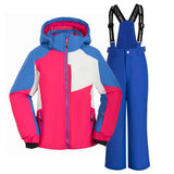 1 x Brand New SMONTY Children s Snowsuit for Girls Winter Ski Jacket Pants Set Hooded Set Windproof Waterproof Warm Red, White and Blue, 6-7  - RRP €27.6