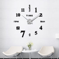 1 x RAW Customer Returns Warminn DIY Wall Clock, DIY 3D Wall Clocks Modern Design Acrylic Wall Clocks Wall Stickers Decoration Clocks for Office Living Room Bedroom Clock Gift Home Decorative Items Quartz Clock Black  - RRP €14.51