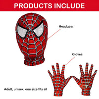 1 x RAW Customer Returns Tryfansty Spiderman Mask, Spider-Man Gloves for Children Adults Unisex Halloween Mask Deadpool Mask for Halloween Christmas Cosplay Film Role Party E  - RRP €15.12