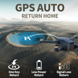 1 x RAW Customer Returns X5 GPS Drone with 4K Camera, FPV RC Quadcopter Foldable Remote Control Auto Return, Maximum Speed 40 km h, Professional Drones with Brushless Motor, 2 Batteries for Beginners - RRP €159.99