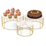 1 x RAW Customer Returns JUJOYBD Cake Stand 3 Tiers, Round Cake Stand Set of 3, Display Stand Gold, Cake Plate with Base Dessert Stand Cupcake Buffet for Wedding Birthday New Year s Eve Party - RRP €49.55