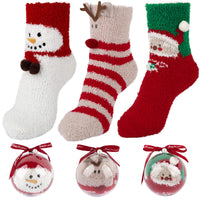 1 x RAW Customer Returns BOFUNX 3 Pairs Christmas Socks Women s Socks Coral Fleece Socks Slipper Socks Thermal Socks Women Funny Winter Gift for Men Family - RRP €18.14