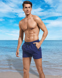 3 x Brand New Domee Men s Sports Swim Shorts Short Pants with Zip Pockets Deep Blue Zip S - RRP €72.0