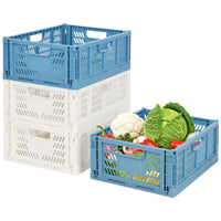 1 x RAW Customer Returns Set Plastic Storage Boxes Shelf Baskets Foldable Storage Boxes Storage Basket Kitchen Drawer Inserts Stackable Storage Boxes Transport Boxes Cabinet Container Cubes Home Office Bedroom Kitchen - RRP €30.9