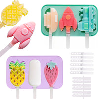 20 x Brand New Ice cream molds, mini ice cream molds, popsicle molds with stick and lid, silicone ice cream molds, reusable ice cream molds for children green  - RRP €408.0