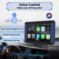 1 x RAW Customer Returns Wireless Apple CarPlay Android Auto Portable Car Radio Bluetooth, 7 inch IPS Touchscreen Digital Media Receiver with AirPlay Android Cast BT AUX FM Transmitter Rear View Camera - RRP €79.99