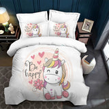 1 x RAW Customer Returns Hoimlm Unicorn Bedding 220x240 Girls Bedding Set with Duvet Cover and 2 Pillowcases, Cartoon Unicorn Microfiber Soft Bedding with Zipper - RRP €39.99