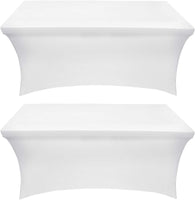 1 x RAW Customer Returns Utopia Kitchen Spandex Tablecloth 2 Pack 6FT, White Customized, Washable and Wrinkle Free Stretch Rectangular Patio Table Cover for Event, Wedding, Banquet Parties 183Lx76Wx76H cm - RRP €20.99