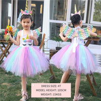 1 x RAW Customer Returns AJEUNGAIN Rainbow Unicorn Costume Girls Festive Dress Girls Children s Carnival Costume Unicorn for Unicorn Party Birthday Carnival Rainbow 1, 7-8 Years  - RRP €30.24