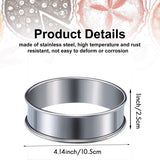 1 x RAW Customer Returns Liseng 10 Pieces Muffin Cake Rings Double Cake Ring Stainless Steel Round Ring Mold for Home Cooking Baking Tools, 3.15inch X 5, 3.94 inchX5  - RRP €12.71