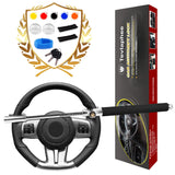 1 x RAW Customer Returns Tevlaphee Car Steering Lock Anti-theft Locking Devices Universal Anti-theft Immobilizer Steering Wheel Lock with 3 Keys Steering Lock Black  - RRP €44.71