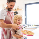 1 x RAW Customer Returns Joejis 7-Hole Pancake Crepe Pan with Smiley Faces - 26.5 cm Non-Stick Lightweight Cast Aluminum - Induction - Fun for Kids - Multipurpose Pancake Pan Fried Egg - Pink - RRP €23.98