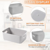 1 x RAW Customer Returns LYLIDIA 10 pieces storage box plastic storage basket with handles kitchen cabinet organizer box baskets storage plastic box for bathroom shelf plastic box gray  - RRP €27.16