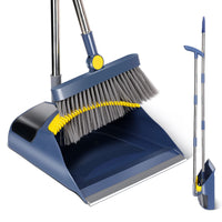 1 x RAW Customer Returns Masthome Broom and Dustpan Set, Shovel and Broom Set, Upright Sweeper and Dustpan Combo with Comb, Broom with Handle for Household Cleaning, Floor Cleaning - RRP €25.49