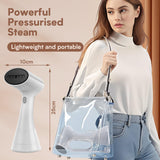 1 x RAW Customer Returns OLAYMEY Clothes Steamer 1000W, 20S Warm-up Time Travel Steamer Steam Iron with Control Buttons for Steam Wrinkle Remover Shirt Ironer Steam Brush for Office, Home, Travel, White - RRP €33.43