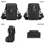 1 x RAW Customer Returns BAIGIO Mobile Phone Bag Leather Vintage Belt Bag Men s Hip Bag Small Shoulder Bag Crossbody Bag Retro Style Black  - RRP €30.99