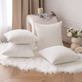 1 x RAW Customer Returns MIULEE Set of 4 cushion covers, corduroy cushion cover, decorative cushion cover, sofa cushion, couch cushion, decorative cushion cover, decorative cushion cover with hidden zip, 40 x 40 cm, 16 x 16 inches, pure white - RRP €20.17