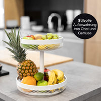 1 x RAW Customer Returns Moritz Moritz Fruit Cake Stand White Metal Modern Fruit Bowl White Fruit Basket Cake Stand White - RRP €35.34