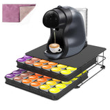 1 x RAW Customer Returns Masthome Dolce Gusto Capsule Holder, 84 PCS Coffee Pod Storage with Coffee Machine Holder, Coffee Capsule Dispenser with 2 Drawers for Home, Office, Kitchen, Send 1 Cleaning Cloth - RRP €20.4