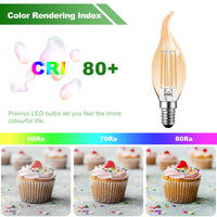 1 x RAW Customer Returns Poinivo Vintage E14 Candle LED Light Bulb, 4W Dimmable C35 Candle Shape Lamp for Chandeliers, E14 4W Vintage Edison Candle Lamp, 2700K Warm White, 350lm E14 LED Bulb, Replacement for 35W, Dimmable, Amber, Pack of 6 - RRP €16.98