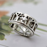 1 x Brand New Energy Stone MAN IN NATURE Sterling Silver Meditation Rotating Ring EU80 Man in Nature, 57 18.1  - RRP €99.99