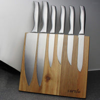 1 x RAW Customer Returns CORELO Magnetic knife block knife board made of wood without knives acacia  - RRP €28.22