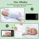 1 x RAW Customer Returns Arua baby monitor with camera 5 baby monitor with camera 720P HD video baby monitor wide angle lens night vision double-sided audio function temperature monitoring 355 tilt 300m range 4000mAh battery VOX - RRP €127.04