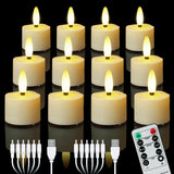 1 x RAW Customer Returns ZIYOUDOLI 12pcs Rechargeable LED Tea Lights with Remote Control Timer Flickering Warm White Dimmable USB Electric Rechargeable Candles Tea Lights Suitable for Christmas, Wedding, Party - RRP €31.96