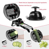 1 x RAW Customer Returns Masthome mandoline vegetable slicer, 10 in 1 kitchen slicer cutter with stainless steel blades, multifunctional vegetable cutter for cucumber, onion and cheese, send cut-resistant gloves and cleaning brush - RRP €32.89