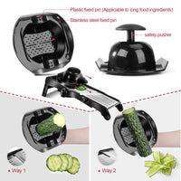 1 x RAW Customer Returns Masthome Mandoline Vegetable Slicer, 10 in 1 Kitchen Slicer Cutter with Stainless Steel Blades, Multifunctional Vegetable Cutter for Cucumber, Onion and Cheese, Send Cut-Resistant Gloves and Cleaning Brush - RRP €33.89