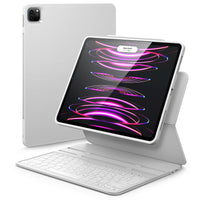 1 x RAW Customer Returns ESR Ascend Keyboard Case Lite, iPad Keyboard Case Compatible with iPad Pro 12.9 2022 2021, Magnetic Detachable Case, Adjustable Portrait Landscape Mode, Lightweight and Portable, White - RRP €99.99