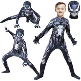 1 x RAW Customer Returns MeYuxg Children s Venom Costume, Cosplay Costumes for Children, Classic Film Costume, Action Fancy Dress Costume Bodysuit for Halloween, Christmas, Carnival 150  - RRP €27.65