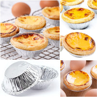 2 x Brand New Cisolen 200 Pieces Egg Tart Mold Disposable Aluminum Foil Cups Egg Tart Mold for Muffins Creams Egg Tarts Cakes Pastries Pudding - RRP €24.2