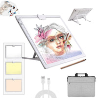 1 x RAW Customer Returns elice A3 light table with bag, wireless battery-operated light box 3 colors dimmable and 6 brightness levels light board for tracing, rechargeable light plate for diamond painting, sketching - RRP €60.49