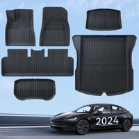 1 x RAW Customer Returns LANTU Tesla Model 3 2024 floor mats 6 pieces all-weather 3D high edge non-slip waterproof floor mats 3-layer design floor coverings for Model 3 2024 Highland accessories - RRP €258.71