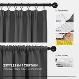 1 x RAW Customer Returns Deconovo Thick Thermal Curtains Opaque Curtain Blackout Curtains with Ruffle Tape, 220 x 140 cm Height x Width , Dark Grey, Set of 2 - RRP €53.95