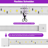 4 x Brand New LED Strip Light 20M - Dimmable high brightness 220V AC, IP65 waterproof, 3000K-6500K color temperature with 3 colors, cuttable fairy lights for bedroom, kitchen and outdoor decoration - RRP €119.96