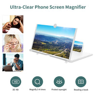 1 x RAW Customer Returns STEBRUAM 18 inch mobile phone screen magnifier, 3D universal mobile phone magnifier enlargement videos extendable HD screen blue light folding amplifier holder magnifying glass for all smartphones - RRP €31.34