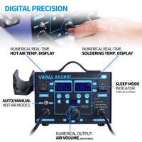 1 x RAW Customer Returns YIHUA 862BD SMD Hot Air Rework Station and Soldering Station, 2-in-1 Station with Temperature Stabilization Function for Electronics, DIY Projects, Touch-Ups, Repairs EU PLUG  - RRP €129.99