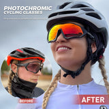 1 x RAW Customer Returns KAPVOE Photochromatic Self-tinting Cycling Glasses TR90 Frame for Men Women Clear Sports Sunglasses Sports Cycling MTB Cycling Glasses Sports Glasses Driving Fishing Running Red Black 02 - RRP €37.97