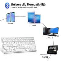 1 x RAW Customer Returns FOGARI Bluetooth Keyboard - Tablet German QWERTZ Keyboard for iPad 9.7 10.2 10.9 11 12.9 inch, for iPad Mini, Samsung Tab S9 S8 S7 A9 A8 A7, Xiaomi Pad, Lenovo, Huawei, HD 10 AAA battery operated  - RRP €21.99