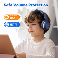 1 x RAW Customer Returns EarFun Bluetooth Headphones for Kids, 85 94dB Volume Control, HiFi Sound, HD Microphone, 40 Hour Battery, Foldable, Adjustable, Wireless Bluetooth Headphones for Kids for School Travel, Blue - RRP €20.16