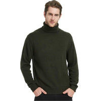 1 x RAW Customer Returns Kallspin Men s Turtleneck Wool Blend Pullover Sweater Green, 4XL  - RRP €42.99