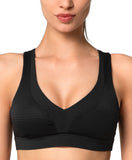 1 x RAW Customer Returns Yvette Sports Bra Strong Support Large Size Crossed Back Without Underwire Bustier for Fitness Running Yoga Jogging, Black, S Large Sizes - RRP €26.21