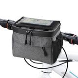 1 x RAW Customer Returns efuturetime handlebar bag bicycle frame bag 4.8L, mobile phone bag bicycle mobile phone holder waterproof with click system, bicycle accessories removable for e-bike, gray - RRP €22.2