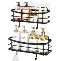 7 x Brand New Orimade Shower shelf with removable hooks Matt black - RRP €159.6